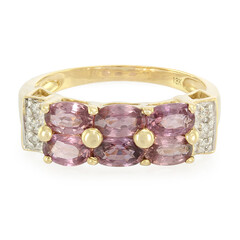 Nicht erhitzter Padparadscha-Saphir-Goldring (AMAYANI)