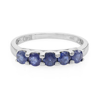 Blauer Burmesischer Saphir-Silberring