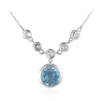 Himmelblauer Topas-Silbercollier