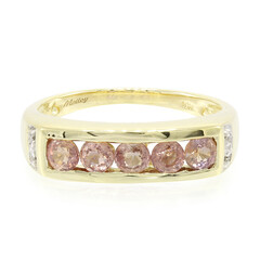 Nicht erhitzter Padparadscha-Saphir-Goldring