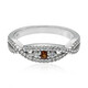 Oranger Saphir-Silberring