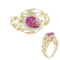 Pinkfarbener Fluorit-Goldring (Ornaments by de Melo)