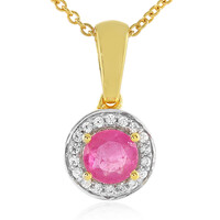Pinkfarbener Madagaskar-Saphir-Silberhalskette