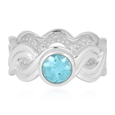 Blauer Apatit-Silberring