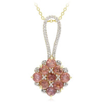 Nicht erhitzter Padparadscha-Saphir-Goldhalskette (AMAYANI)