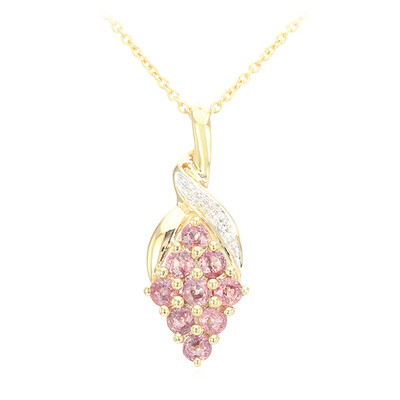 Nicht erhitzter Padparadscha-Saphir-Goldhalskette (AMAYANI)