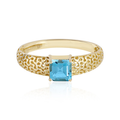 Schweizblauer Topas-Goldring (Ornaments by de Melo)