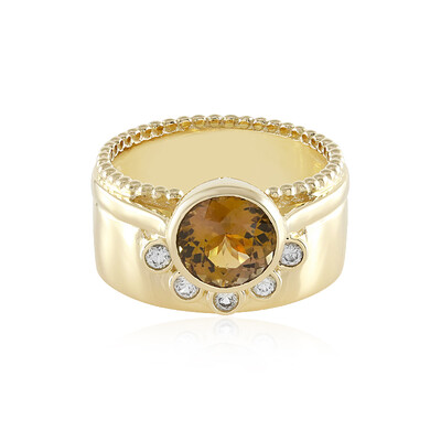 Nicht erhitzter Gelber Tansanit-Goldring (Adela Gold)