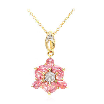 Nicht erhitzter Padparadscha-Saphir-Goldhalskette (AMAYANI)