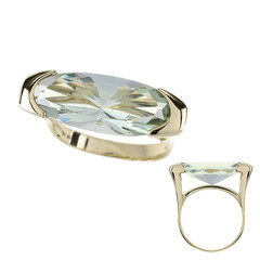 Grüner Amethyst-Goldring