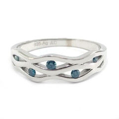Blauer Diamant-Silberring