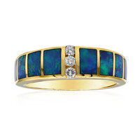 Lightning Ridge-Schwarzer Opal-Goldring (CIRARI)