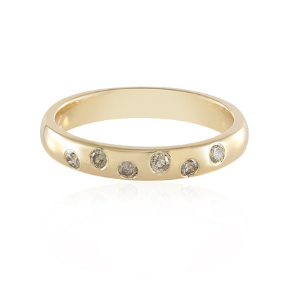 SI1 Schokoladen-Brillant-Goldring