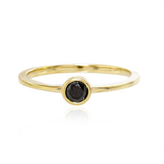 Schwarzer Diamant-Goldring