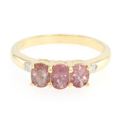 Nicht erhitzter Padparadscha-Saphir-Goldring (AMAYANI)