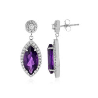 Sibirischer Amethyst-Silberohrringe