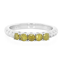 Gelber Diamant-Silberring