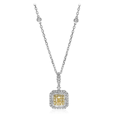 Gelber SI2 Diamant-Goldhalskette (CIRARI)