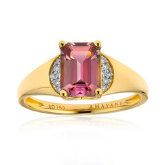 Pinkfarbener Diaspor-Goldring (AMAYANI)