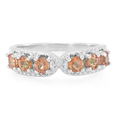 Oranger Saphir-Silberring