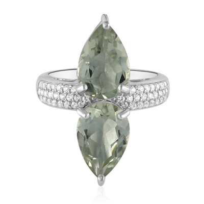 Grüner Amethyst-Silberring