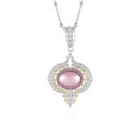 Pinkfarbene Mabe-Perlen-Silberhalskette (Dallas Prince Designs)