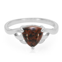 Mahagoni-Obsidian-Silberring