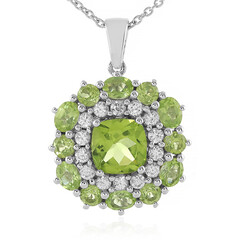 Peridot-Silberhalskette