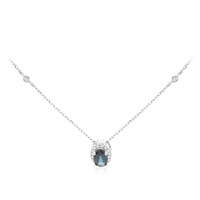 Blauer Ceylon-Saphir-Goldhalskette