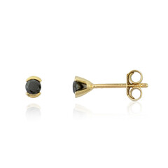 Schwarzer Diamant-Goldohrringe