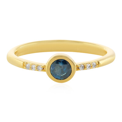 Blauer I Brillant-Silberring