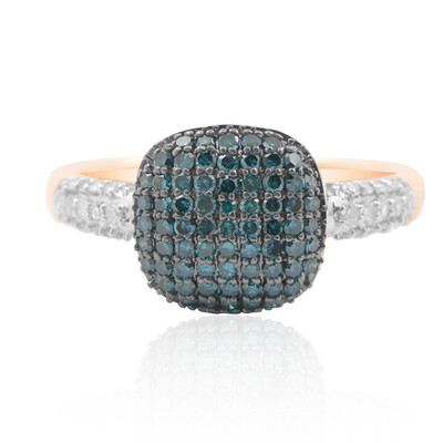 Blauer I1 Diamant-Goldring