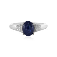 Blauer Stern-Saphir-Silberring