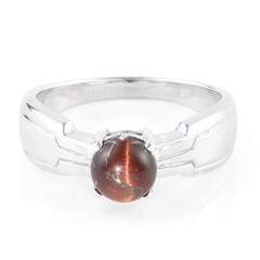 Rotes Tigerauge-Herren-Silberring
