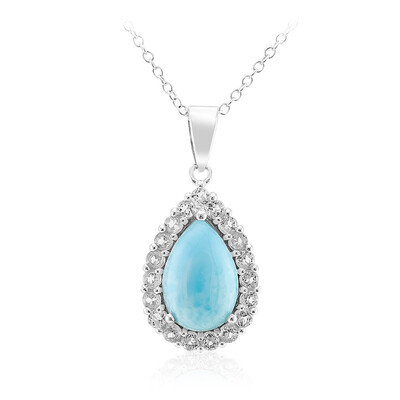 Larimar-Silberhalskette