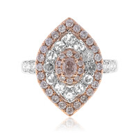 Pinkfarbener I1 Diamant-Goldring (CIRARI)