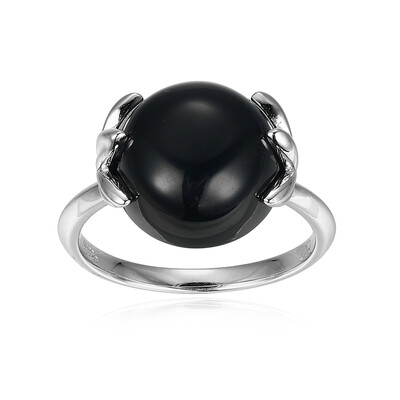 Schwarzer Achat-Silberring