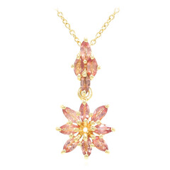 Nicht erhitzter Padparadscha-Saphir-Goldhalskette (AMAYANI)