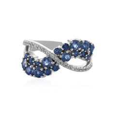 Blauer Saphir-Silberring