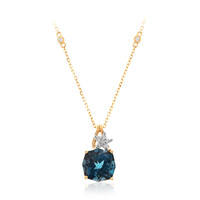 Londonblauer Topas-Goldhalskette (Smithsonian)