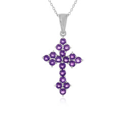 Sambia-Amethyst-Silberhalskette