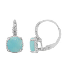 Blauer Opal-Silberohrringe