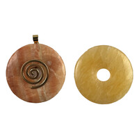 Donutset Baryt und Oranger Kalzit