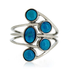 Neonblauer Opal-Silberring