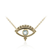 Himmelblauer Topas-Silbercollier