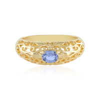 Nicht erhitzter Blauer Ceylon-Saphir-Silberring