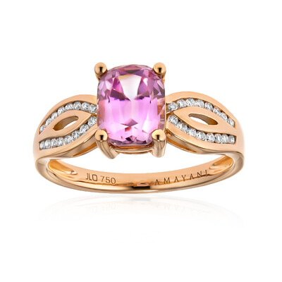 Pinkfarbener Diaspor-Goldring (AMAYANI)