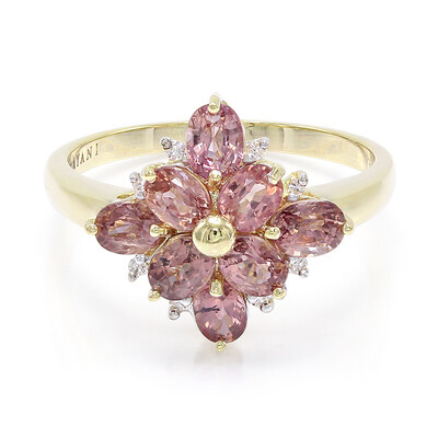 Nicht erhitzter Padparadscha-Saphir-Goldring (AMAYANI)