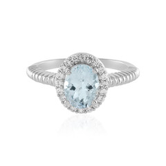 Brasilianischer Aquamarin-Silberring