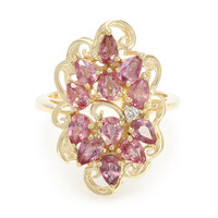 Nicht erhitzter Padparadscha-Saphir-Goldring (AMAYANI)